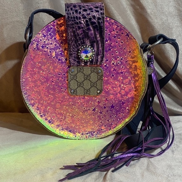 Sandra Ling up-cycled circle crossbody Gucci Bag